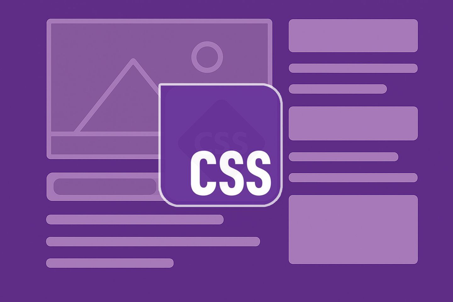 The CSS logo in front of a skeleton UI template