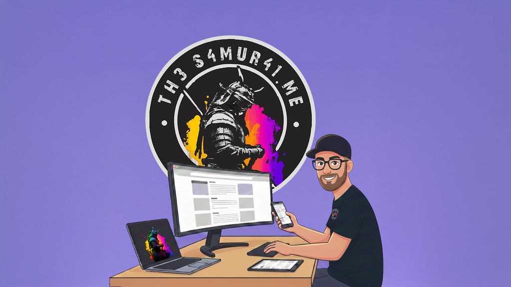 Digital workspace with a developer surrounded by a desktop, laptop, tablet, and phone, representing comprehensive web app testing across platforms.