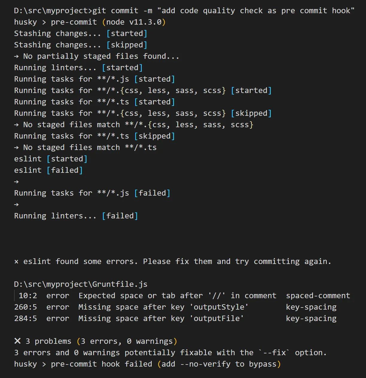 Pre-commit hooks hinders developer to commit code that doesn’t match your guidelines